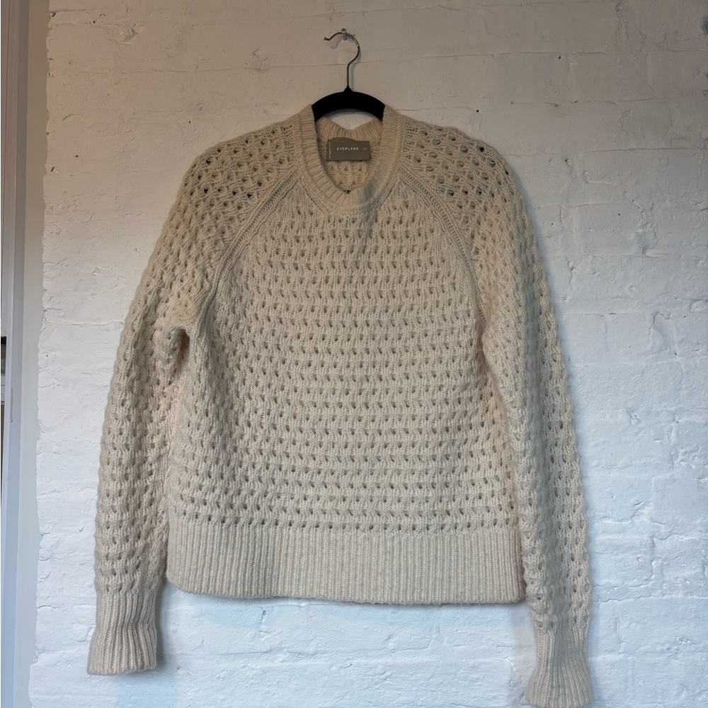 Everlane Off-White Cable Knit Sweater